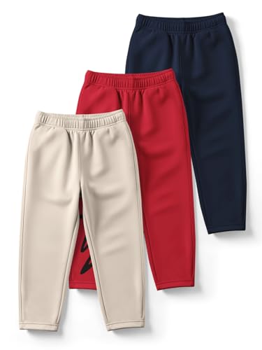 Image of HELLCAT Trendy Solid Cotton Blend Regular Fit Track Pant for Boys - Pack of 3