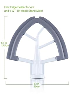 MEET JUICE Flex Edge Beater Work for KitchenAid Mixer Attachments, Compatible with 4.5-5 Quart Tilt-Head Stand Mixers, kitchenAid Paddle with Scraper, Flexible Silicone Edges