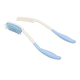 Ycauty Juego de Peine y Cepillo para el Cabello con de Largo Alcance, Cepillo de Pelo Largo con Ergonómico para Movilidad Limitada, Material ABS para Hombres y Mujeres
