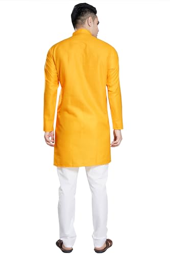 Image of DIVISIVE Men's Plain Cotton Blend Linen Slim Fit Kurta Pyjama Set