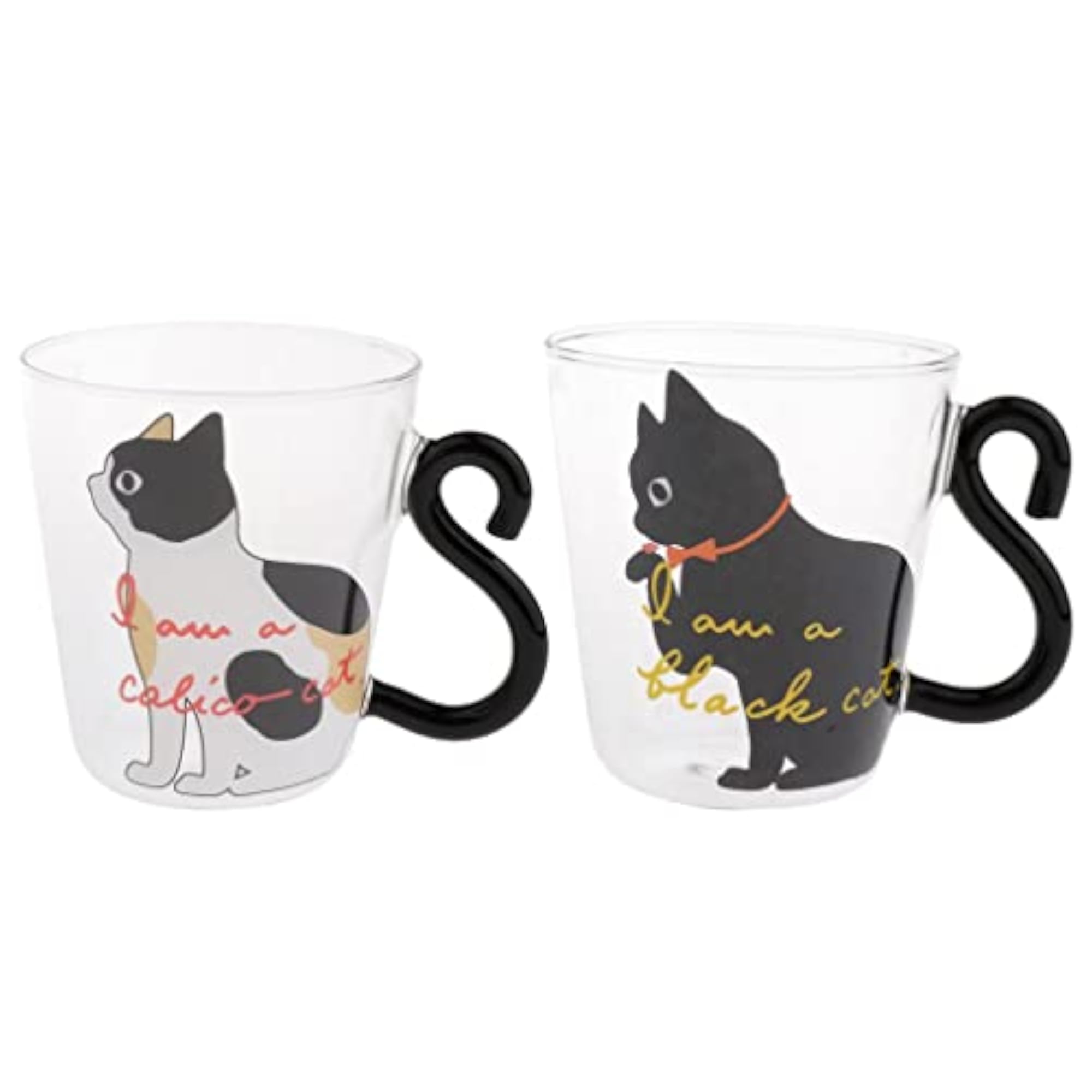 Art Cat Pattern Double-Layer Glass Coffee Mug