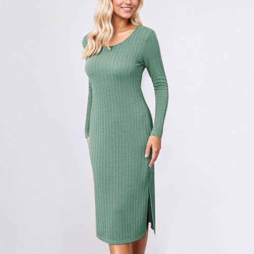 Robe de grossesse confortable en maille côtelée pour stopper l'inconfort hivernal