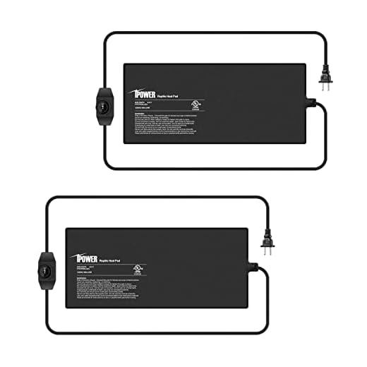 iPower 8X18 Inch 24 Watts Reptile Heating Mat with Adjustable Temperature Controller Under Tank Warmer Terrarium Heat Pad for Reptiles and Amphibians, for 50-60 Gallon Tank, 2 Pack