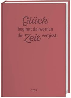 Kalenderbuch Spruch A5. Roter Taschenkalender 2024 mit motivierenden Sprüchen. Praktischer Buch-Kalender für Termine und To-dos. Handlicher Terminkalender A5