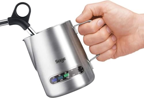 Sage - Temp Control Milk Jug - Milk Jug with Integrated Thermometer, Brushed Stainless Steel