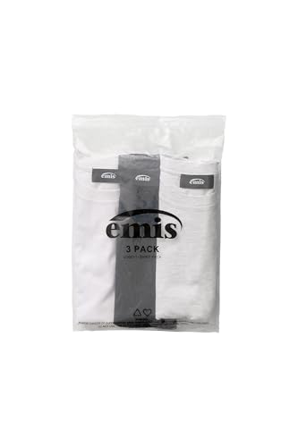 EMIS 3-Pack Logo T-Shirt Set A Unisex Casual Tee (White/Black/Heather Gray) (US, Alpha, Medium, Large, Regular, Regular)