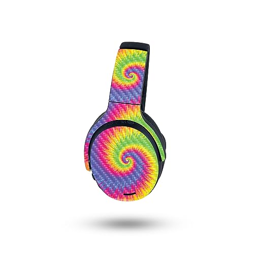 Image of MightySkins Carbon Fiber Skin Compatible with Skullcandy Crusher ANC 2 - Vibrant Tie Dye | Protective, Durable Textured Carbon Fiber Finish | Easy to Apply