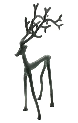 FRANK FLECHTWAREN Figur Hirsch, Metall, Mattschwarz Maße: 19 x 8 x 39 cm, Stilvolles Design