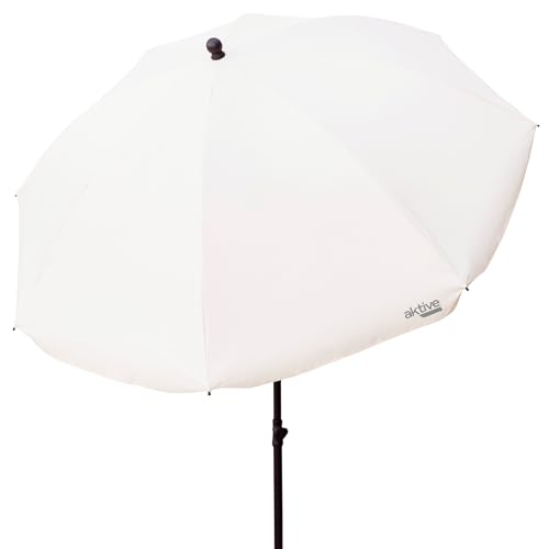 Aktive 85303 - Sombrilla de jardín, con protección UV50, Ø240 cm, color beige, mástil 28-32 mm, mástil flexible, altura regulable, Sombrillas grandes, Aktive Garden