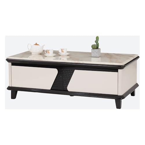 Image of Royaloak Rome Italian Marble Center Table l Italian Art Marble l HDF with High Gloss Reflective Finish l Tapered Design Legs l Italian Collection l Marble Centre Table for Living Room