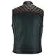 Leatherick Groove Club Herren-Motorradweste aus schwarzem Leder – Bikerweste (DE/NL/SE/PL, Numerisch, 60, Regular, Regular, Schwarz (rote Rautennaht))