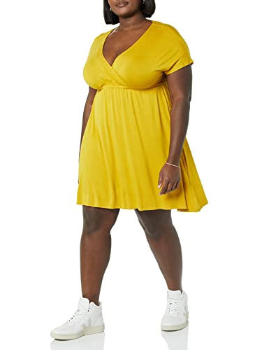 Image of Amazon Essentials Women's V Neck Elastic Waist Surplice Dress (Available in Plus Size)