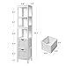 VASAGLE Storage Cabinet, Storage Organizer Rack Stand for Bathroom, Living Room, Bedroom, Multifunctional Corner Unit, 2 Drawers, 55.7 Inches in Height, White UBBC66WT