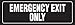 Emergency Exit Only Black Background with White Font Business Retail Outdoor & Indoor Metal Wall Sign - 3 x 9 inches (Pack-3)