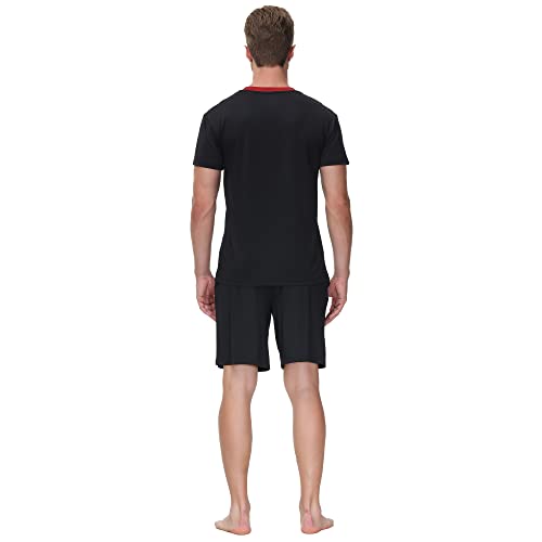 INK+IVY Men's Sleepwear Pajama Set Crewneck T-Shirt, Soft Jersey Tee Loungewear with Matching Short 6