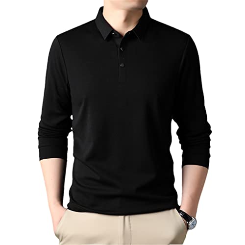 Polo en laine Haitpant manches longues haut de gamme noir L