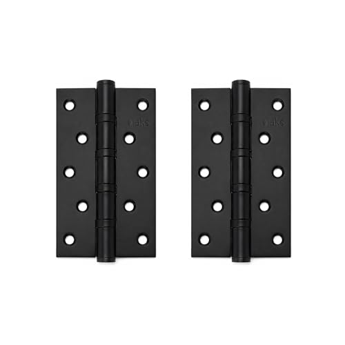 Image of AKS Stainless Steel Four Ball Bearing Hinges for Main Door, Office, Home & Bathroom Doors 6 Inch Length 3 Inch Width 3mm Thickness Hinges | 5 Years Warranty (Pack of 2, Matt Black)