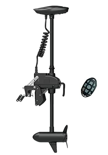 MTLAKEMOTOR HASWING Electric Trolling Motor – 12V 55LB 40 Inch Shaft Cayman T Transom Mount Boat Fishing Saltwater Freshwater with Remote Control