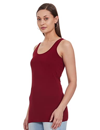 Image of Longies Women's Sleeveless Camisole (LWSLTPO2V001 D.Maroon & Rust10 M)