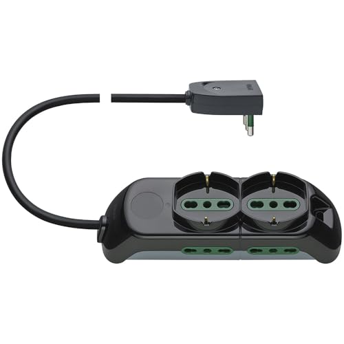 VIMAR FP00520 Mobile Multipla 2 Presa Universale, 4P17/11 e Spb17, Nero