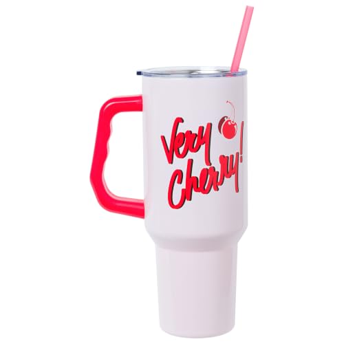 Image of Silver Buffalo Coca-Cola Cherry Coke Stainless Steel Tumbler Handle, 40oz