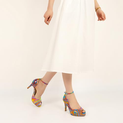 Image of AUMOTED High Heels Pumps Platforms Shoes for Party Daily 3.4 inch Dressy Pumps