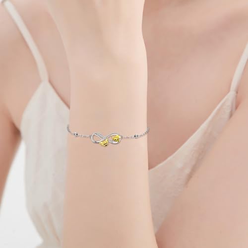 Image of POPLYKE Ladybug /Dragonfly /Bee /Paw Bracelet for Women Sterling SIlver Bracelet /Anklet Jewelry Gift for Women