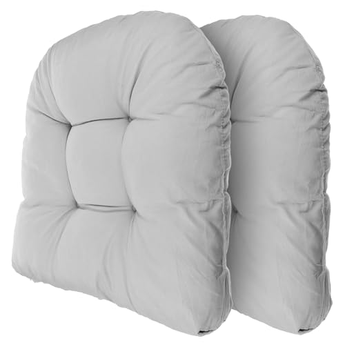 TOYANDONA Cojines de Asiento para Silla de Jardín 2 Unidades Gris, Acolchado de Poliéster, Portátil para Terraza y Exterior, Confort para Sillas y Sofás de Jardín