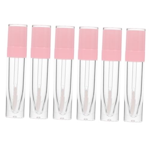 VICASKY 6pcs Plastic Lip Containers Round Lip Glaze Hollow Tubes for Diy Products