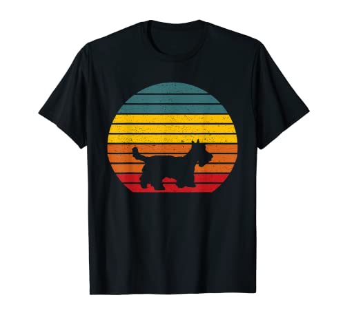 Cachorro Terrier Escocés Vintage Retro Sunset Regalo para mascotas Camiseta