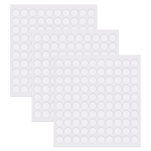 300 Puntos de Celo Doble Cara Extraíbles Pegatina Adhesivas,Transparente Adhesivo Fuerte Redondo,Adhesivos de Doble Cara para Paredes sin Marcas Puntos Pegamento para oficina,Hogar, Fiesta-10×0.5mm