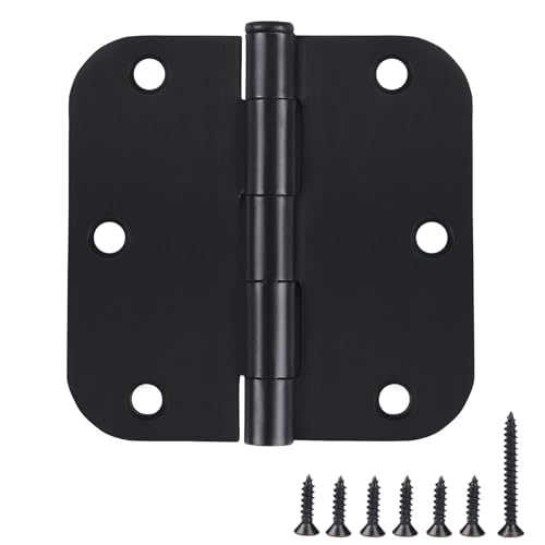 12 Pack Black Door Hinges Black Matte Black Hinges for Doors 3 1/2 Interior Door Hinges 3.5