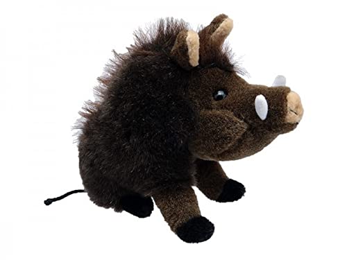 Bavaria Home Style Collection Plüsch Wildschwein ca. 26 cm Farbe Dunkelbraun mit hellbrauner Mähne sitzend Plüschtier Kuscheltier Jagd Trophäe Cover