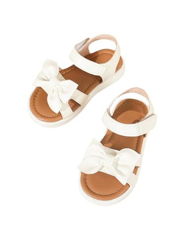 GORGLITTER Girl's Bow Dress Sandals Dressy Ankle Strap Open Toe Slides Flats Summer Cute Vacation Sandals