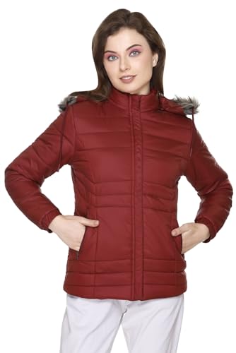 Image of RARE TIMES Women's Stylish Solid Full Sleeves Jacket | Winter Wear Quilted Jacket for Travelling | Regulaer Fit Puffer Jacket For Women