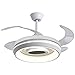 Ventilador de techo Urano, moderno, silencioso, motor DC, aspas retráctiles, mando, temporizador, memoria, verano invierno.