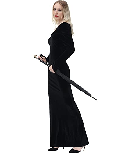 Nanameei Halloween Sexy Gothic Dress For Women Renaissance Vintage Costume Long Party Evening Dress Black M thumb #2
