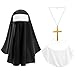 Accessoires de günstig Kaufen-Kaerm Damen Nonnenhaube Nonnenkostüm Set Kloster Nonnen Kostüm 3 TLG. Ordensschwester Kostümset Faschingskostüm Kirche Bibel Mottoparty Accessoires Type A One Size