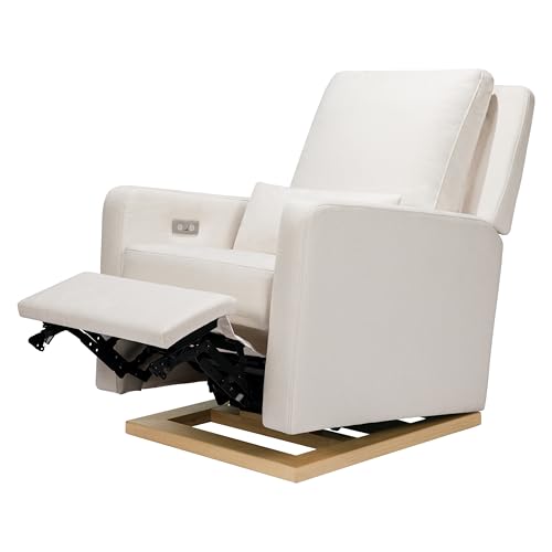 Image of Babyletto Sigi Nursery Recliner /Glider, Power - Performance Cream Eco-Weave