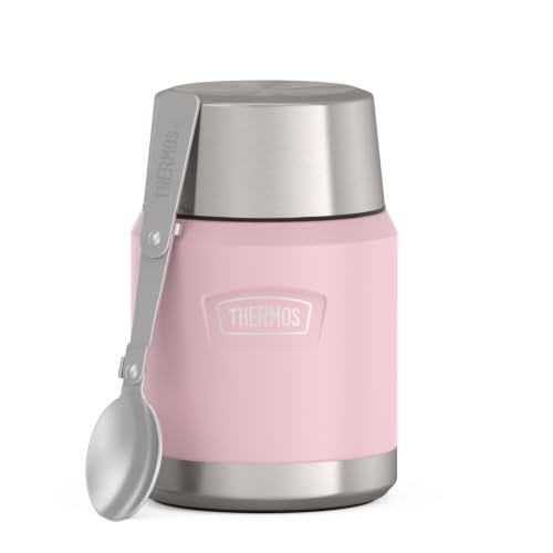 Image of THERMOS, Stainless Steel Food Jar with Spoon, 16 Ounces, Sunset Pink