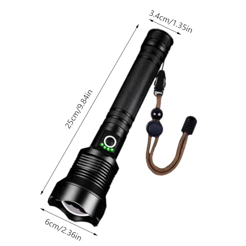 Lampe de poche puissante LED zoomable rechargeable USB - 2
