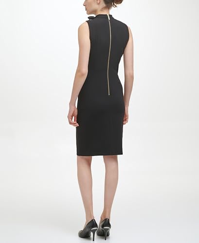 Calvin Klein Women's Sleeveless Seamed Sheath with Tie Neck3