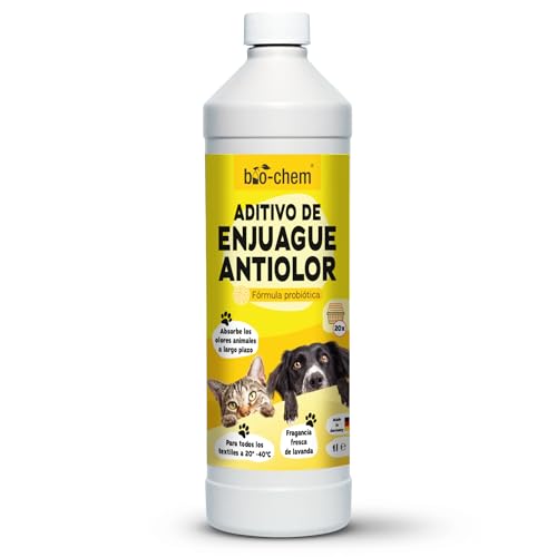 Bio-Chem - Suavizante antiolor para tejidos 1L - Purifica y refresca los textiles - Aditivo de aclarado compatible con todos los detergentes y tipos de ropa