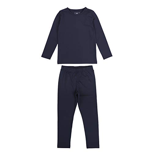 TOTO HEROS Kids & Toddler Boys Girls Stretchable Thermal Underwear Innerwear Set (Navy, XL)