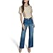 KARL LAGERFELD Paris Women's Wide Leg Wide Pocket Super Stretch Jean, Steel Blue, 2