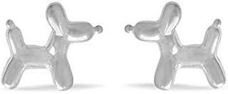 Boma Jewelry Sterling Silver Balloon Animal Dog Stud Earrings, Metal