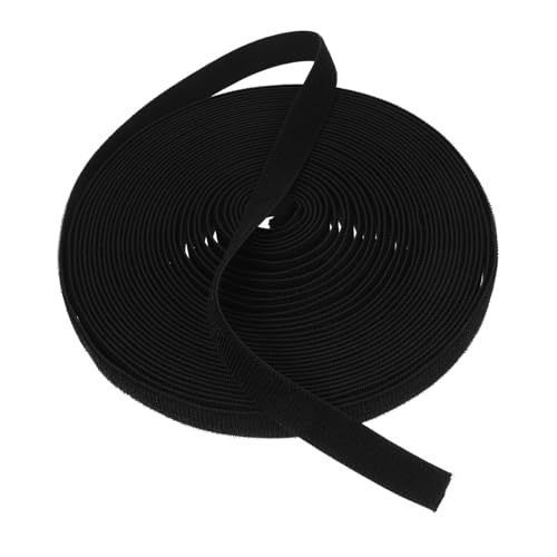 Bande élastique noire nylon avec fixation crochet boucle pour décoration et mercerie DIY