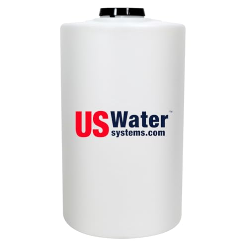 US Water Systems White 35 Gallon Water Tank Heavy-Duty Polyethylene Container with 110 mm Opening & Locking Lid Portable Water Storage Tank for Indoor or Outdoor Use Large Water Reservoir