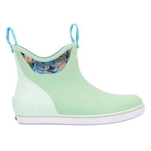 Image of XTRATUF 6 inch Women's Ankle Deck Boot Guy Harvey - Lightweight, 100% Waterproof Rubber Footwear - Non-Marking, Slip-Resistant Outsole - Moisture-Wicking Liner