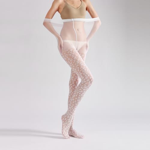 15D Sheer Pantyhose Leopard Print Nylon Tights for Women High Waist Ultra Stretchable Plus Size up to 210lbs4